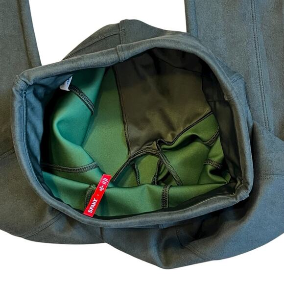 Spanx Women’s Sz S Green Faux Suede Pull On Pants High Rise - Picture 8 of 13